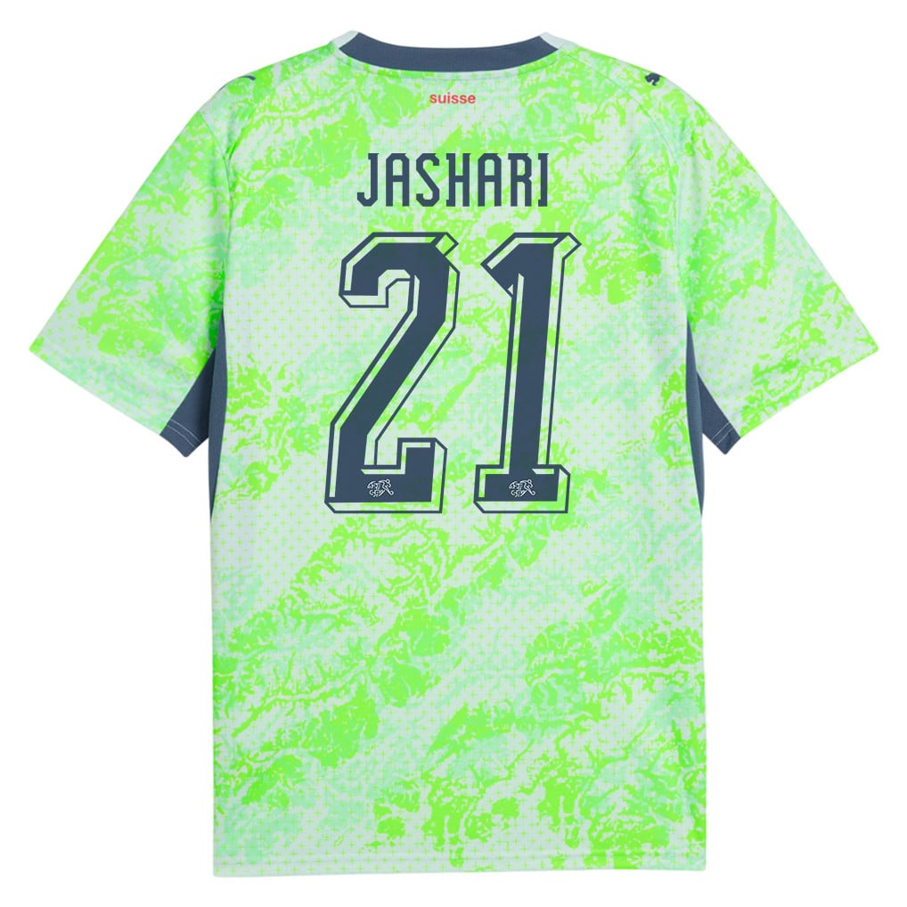 Ardon Jashari 21 Switzerland National Team 2026 Away Jersey - Men, Green