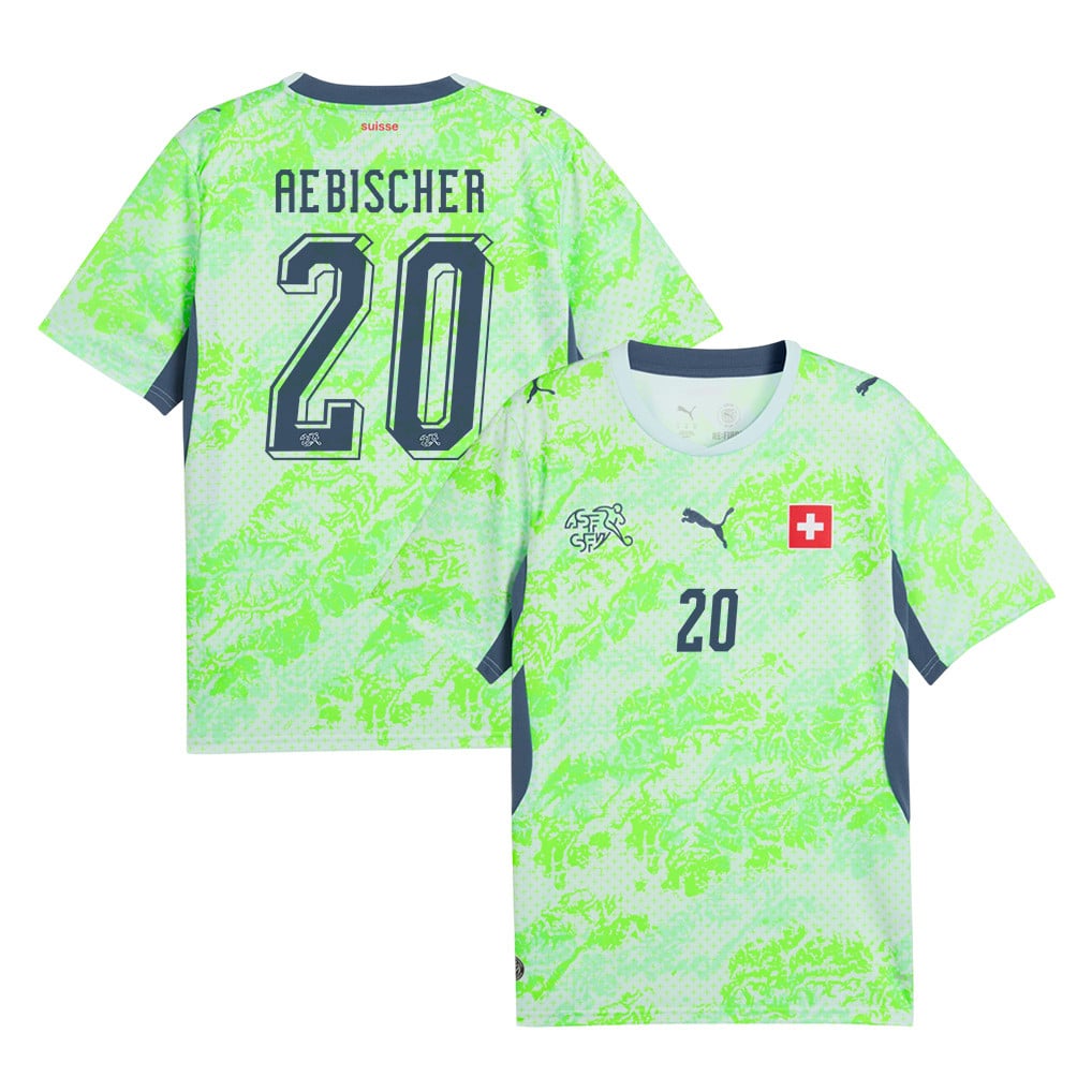 Michel Aebischer 20 Switzerland National Team 2026 Away Jersey - Men, Green