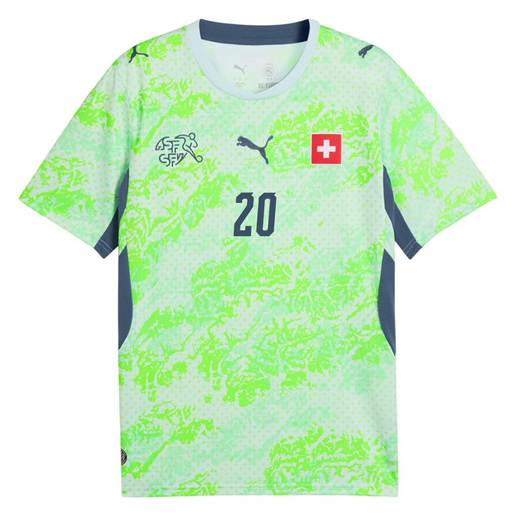Michel Aebischer 20 Switzerland National Team 2026 Away Jersey - Men, Green