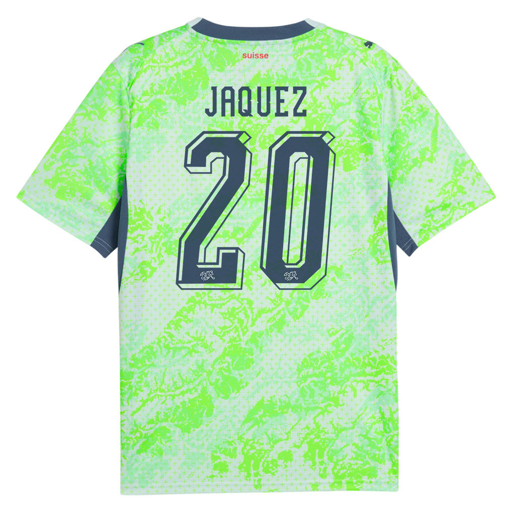 Luca Jaquez 20 Switzerland National Team 2026 Away Jersey - Men, Green