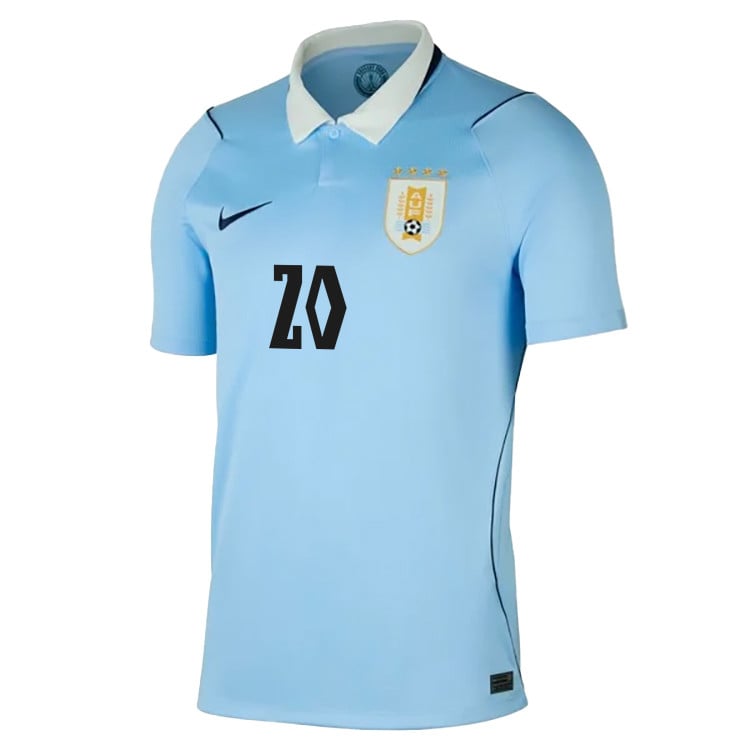 Maximiliano Araújo 20 Uruguay National Team 2026 x World Cup Patch Home Jersey - Blue, Men