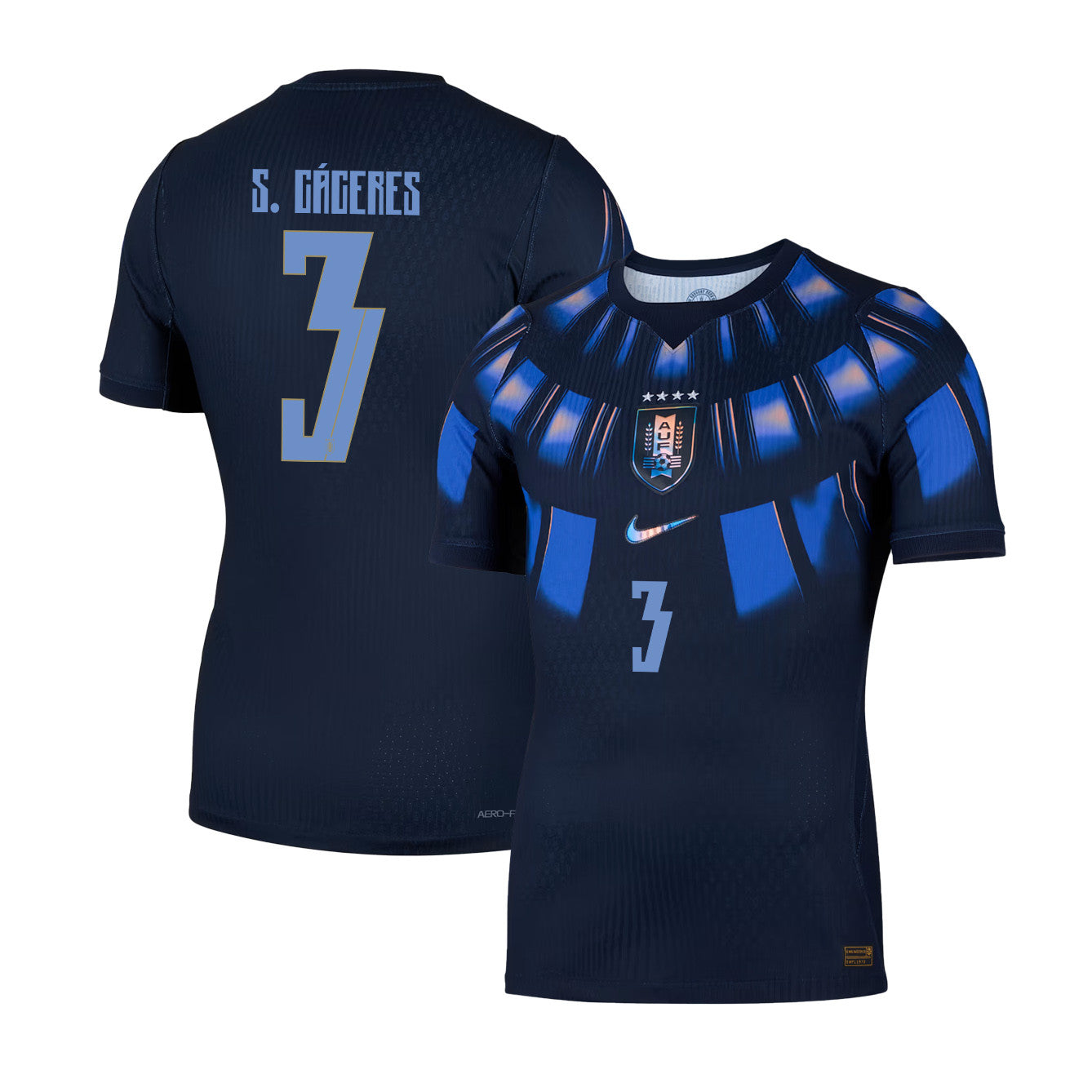 Sebastián Cáceres 3 Uruguay National Team 2026 Away Jersey - Navy, Men