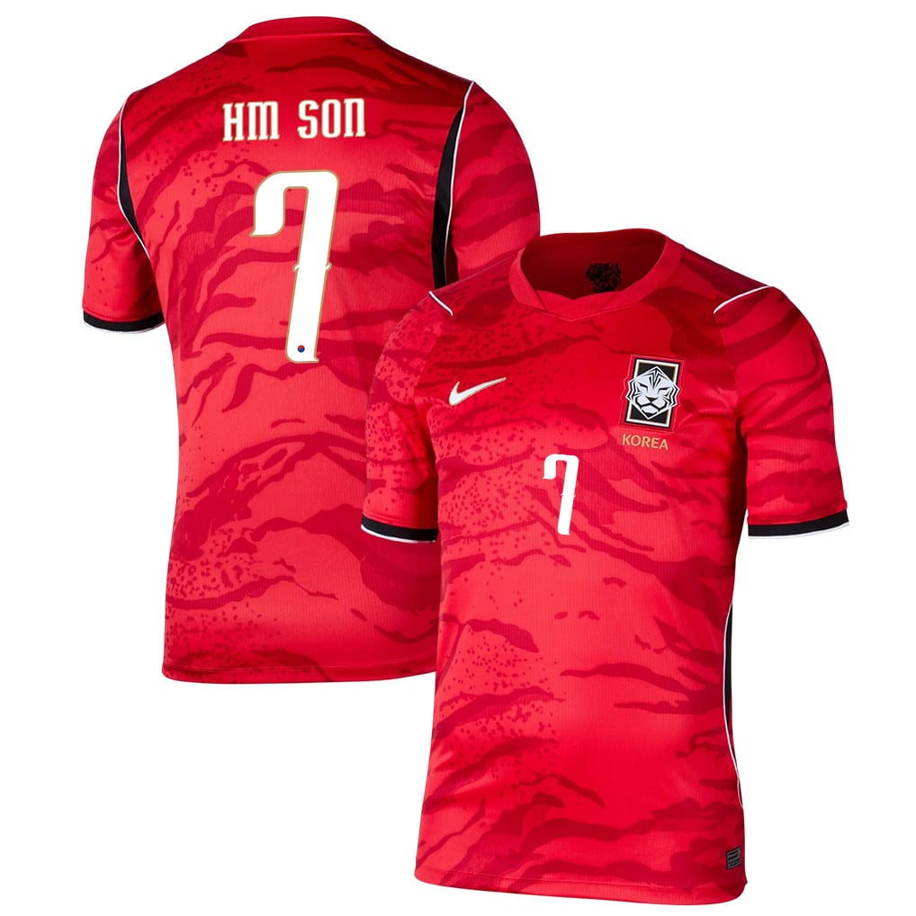 Son Heung-min 7 South Korea National Team 2026 Home Jersey - Red, Men
