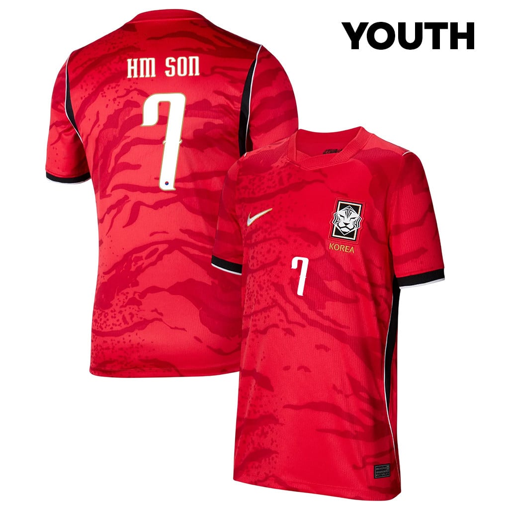 Son Heung-min 7 Youth South Korea National Team 2026 Home Jersey - Red