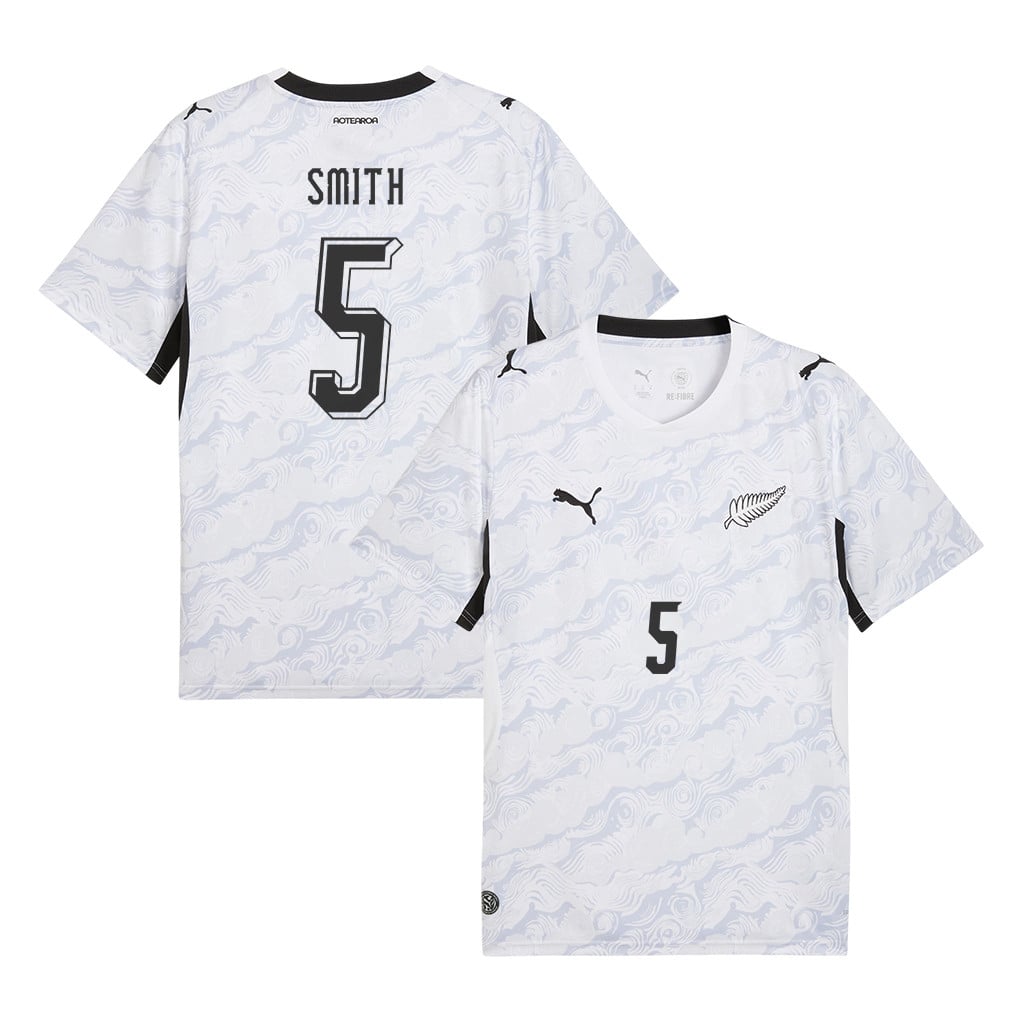 Tommy Smith 5 New Zealand National Team 2026 Away Jersey - White, Men