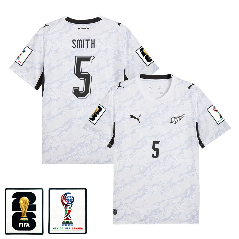 Tommy Smith 5 New Zealand National Team 2026 Away Jersey - White, Men