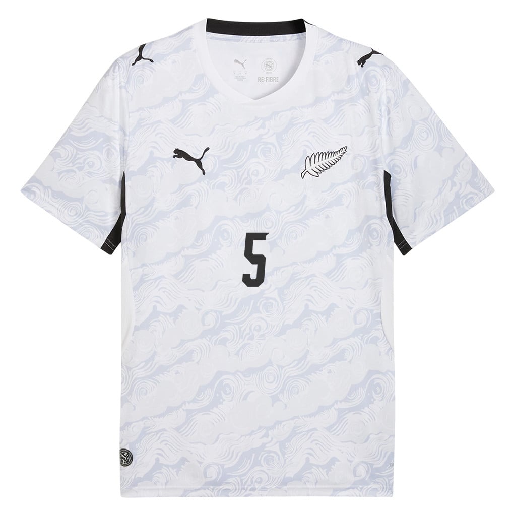 Tommy Smith 5 New Zealand National Team 2026 Away Jersey - White, Men
