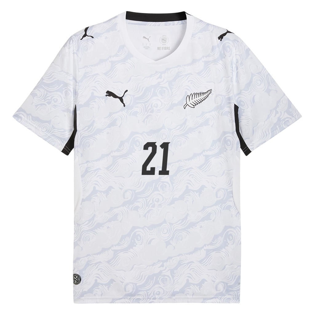 Bill Poni Tuiloma 21 New Zealand National Team 2026 Away Jersey - White, Men