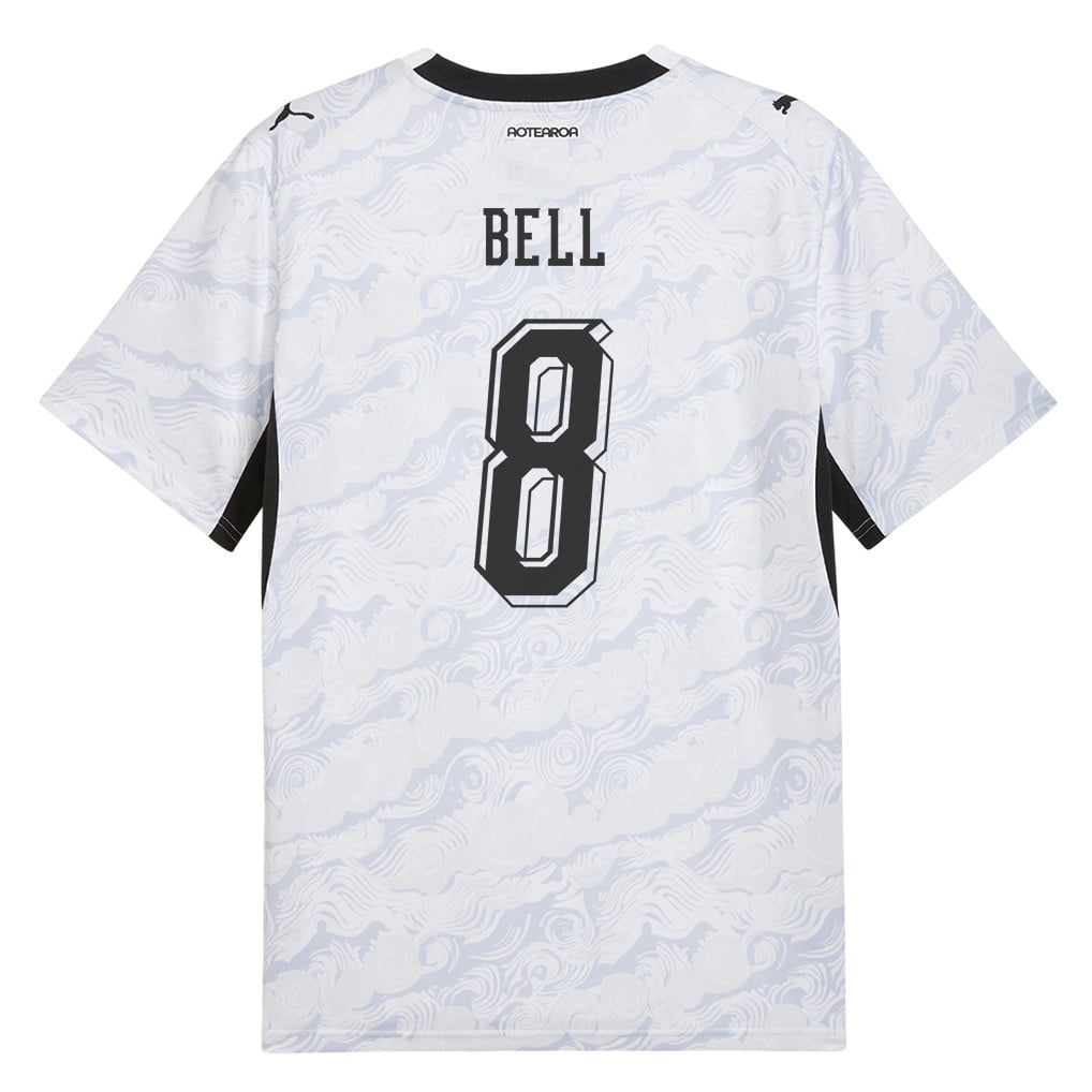 Joe Bell 8 New Zealand National Team 2026 Away Jersey - White, Men