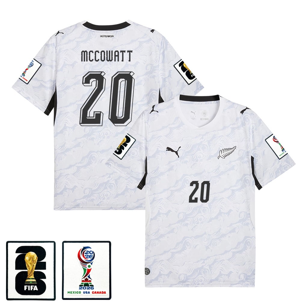Callum McCowatt 20 New Zealand National Team 2026 Away Jersey - White, Men