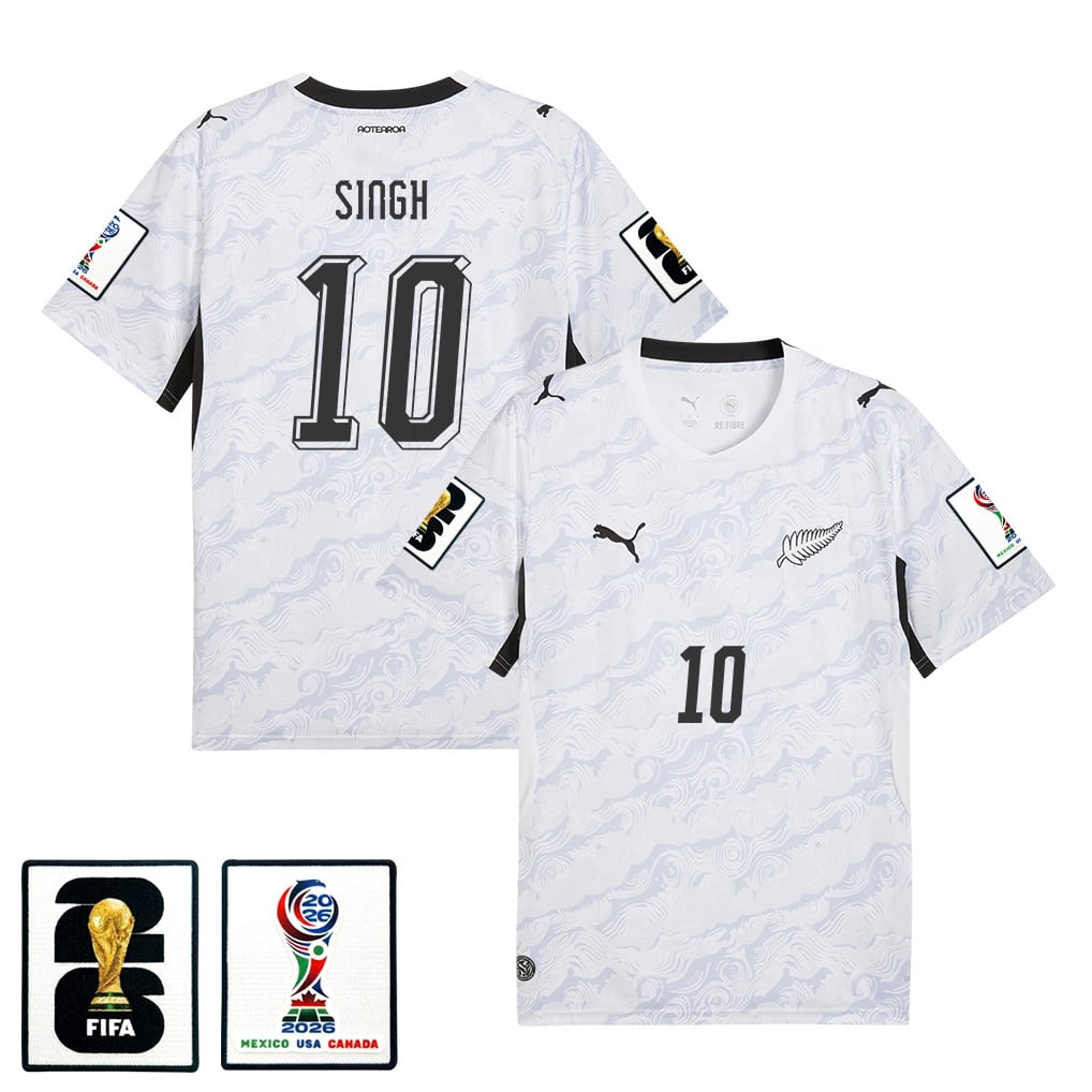 Sarpreet Singh 10 New Zealand National Team 2026 Away Jersey - White, Men