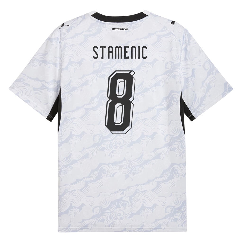 Marko Stamenic 8 New Zealand National Team 2026 Away Jersey - White, Men