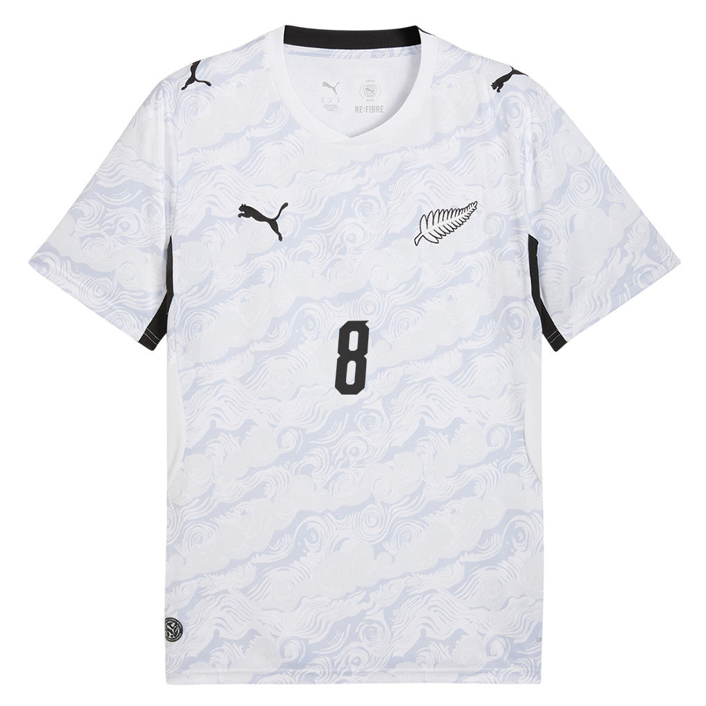 Marko Stamenic 8 New Zealand National Team 2026 Away Jersey - White, Men
