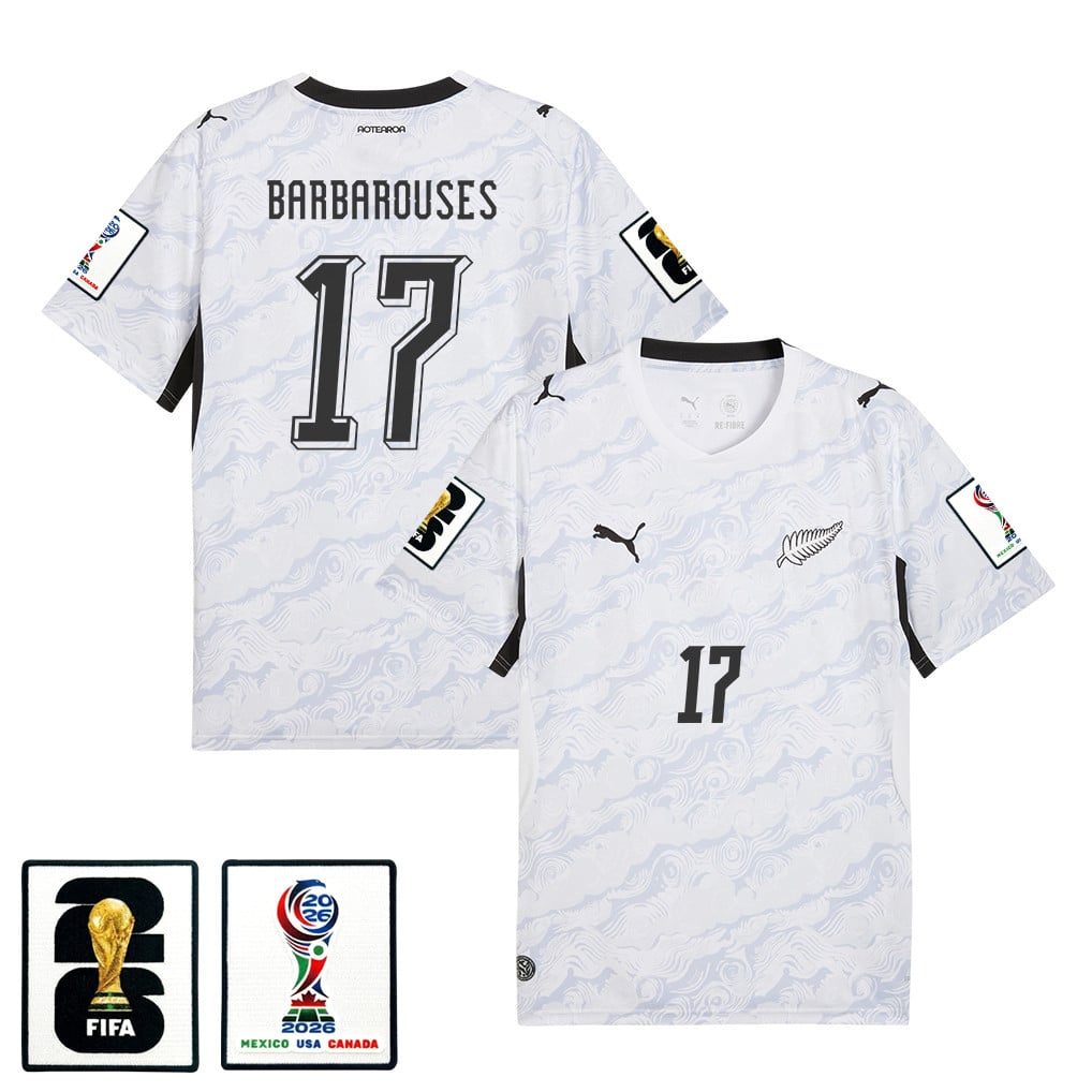 Kosta Barbarouses 17 New Zealand National Team 2026 Away Jersey - White, Men