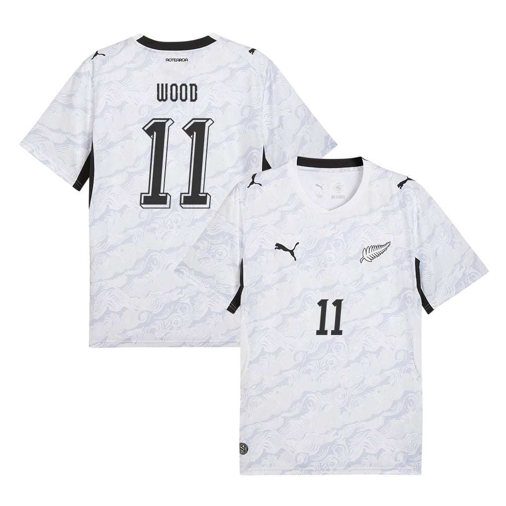 Chris Wood 11 New Zealand National Team 2026 Away Jersey - White, Men