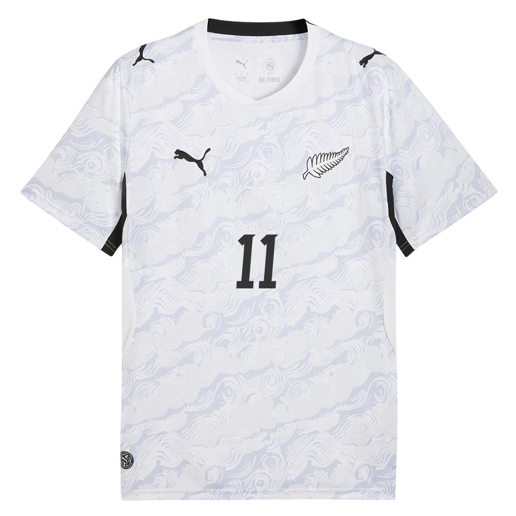 Chris Wood 11 New Zealand National Team 2026 Away Jersey - White, Men