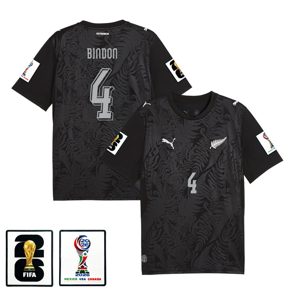 Tyler Bindon 4 New Zealand National Team 2026 Home Jersey - Black, Men