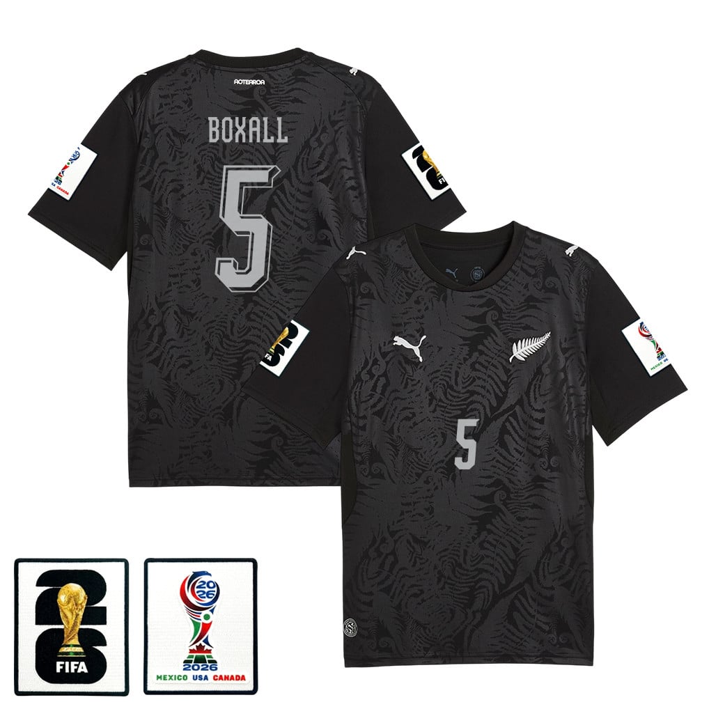 Michael Boxall 5 New Zealand National Team 2026 Home Jersey - Black, Men