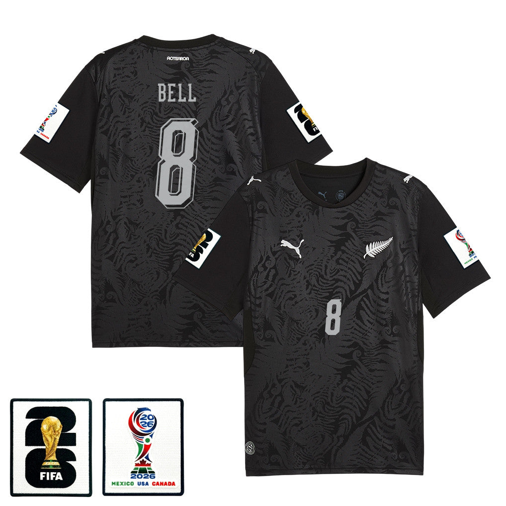 Joe Bell 8 Youth New Zealand National Team 2026 Home Jersey -Black