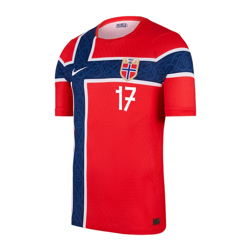 Torbjoern Lysaker Heggem 17 Norway National Team 2026 Home Jersey - Red, Men