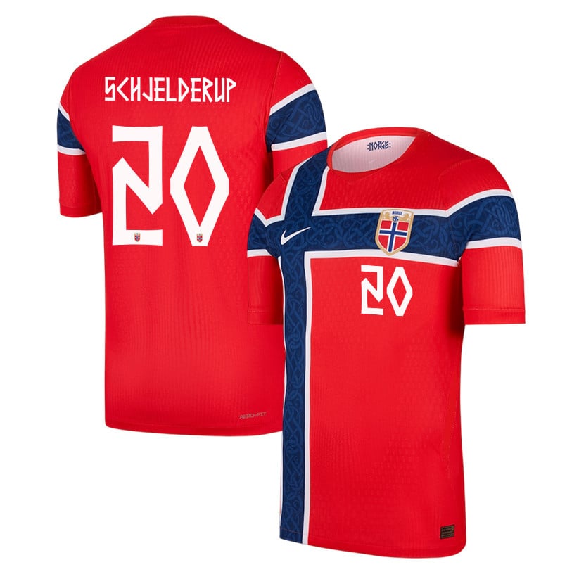 Andreas Schjelderup 20 Norway National Team 2026 Home Jersey - Red, Men
