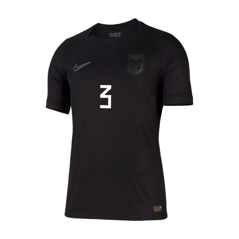 Kristoffer Vassbakk Ajer 3 Norway National Team 2026 Away Jersey - Black, Men