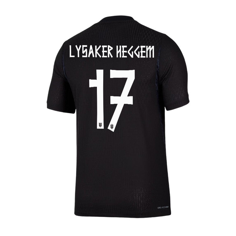 Torbjoern Lysaker Heggem 17 Norway National Team 2026 Away Jersey - Black, Men