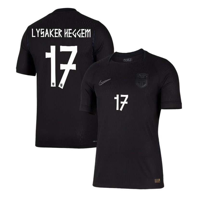 Torbjoern Lysaker Heggem 17 Norway National Team 2026 Away Jersey - Black, Men