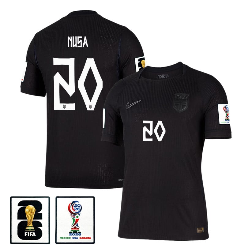 Antonio Nusa 20 Norway National Team 2026 Away Jersey - Black, Men