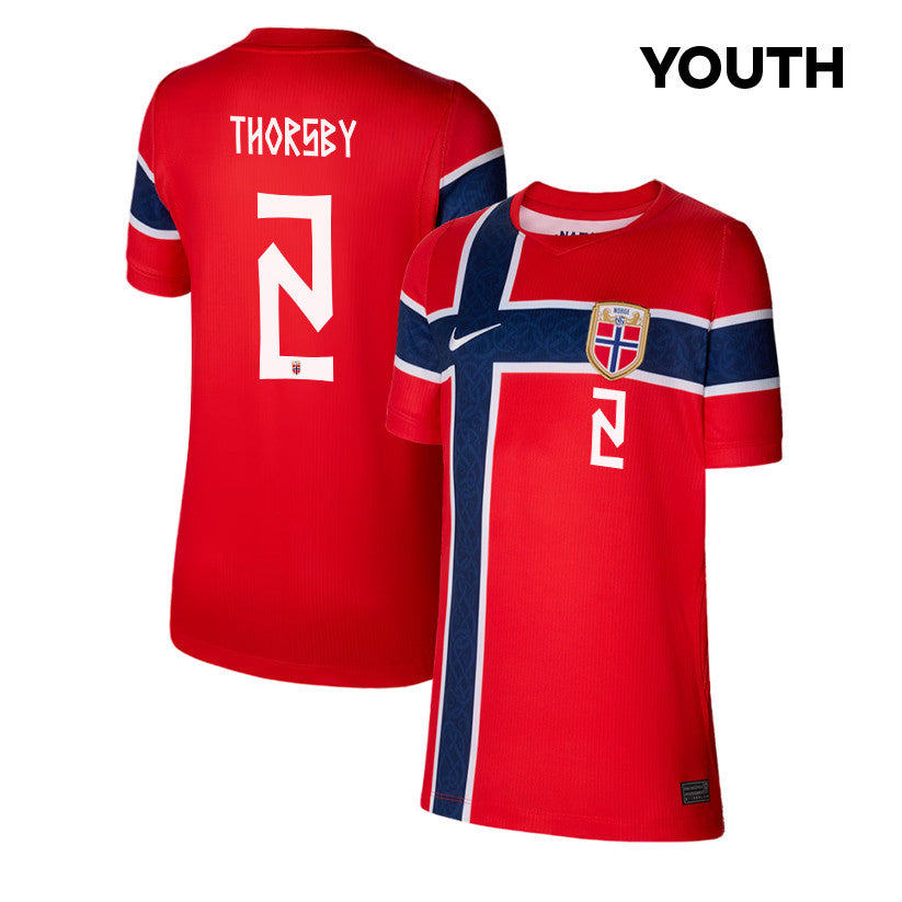 Morten Thorsby 2 Youth Norway National Team 2026 Home Jersey - Red