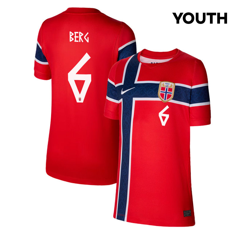 Patrick Berg 6 Youth Norway National Team 2026 Home Jersey - Red
