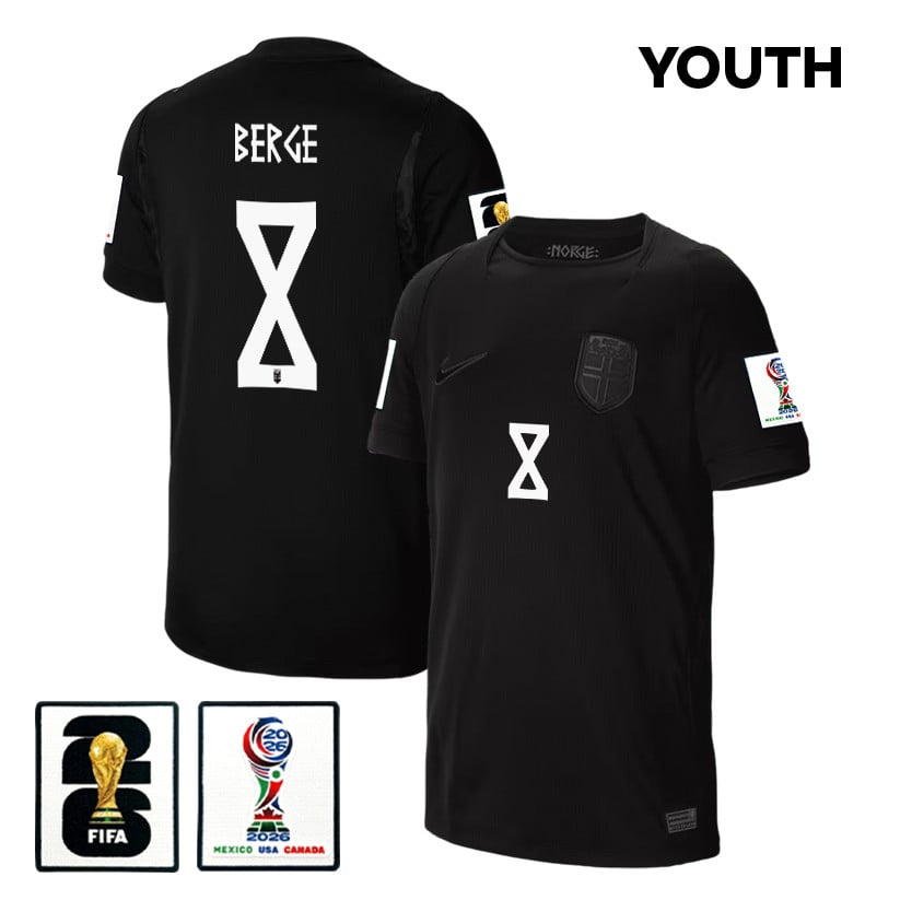Sander Berge 8 Youth Norway National Team 2026 Away Jersey - Black