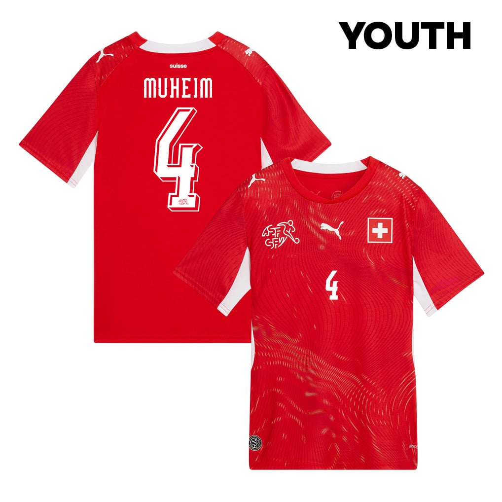 Miro Muheim 4 Youth Switzerland National Team 2026 Home Jersey - Red