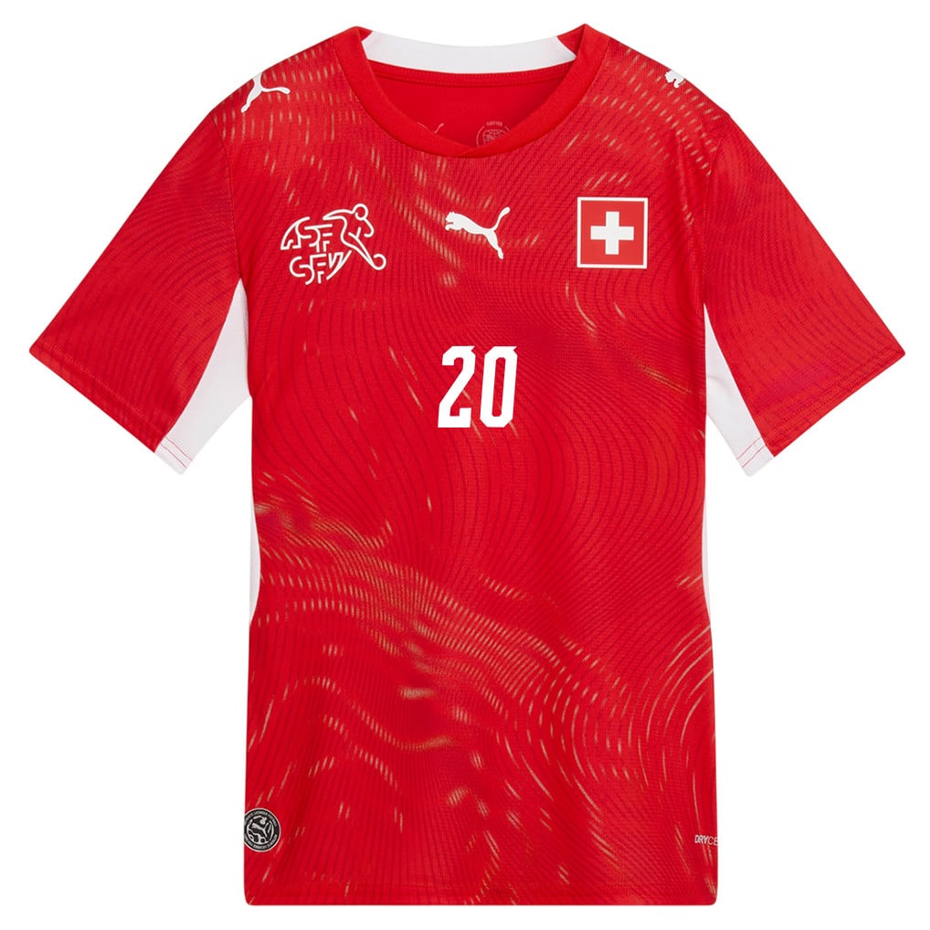 Luca Jaquez 20 Youth Switzerland National Team 2026 Home Jersey - Red