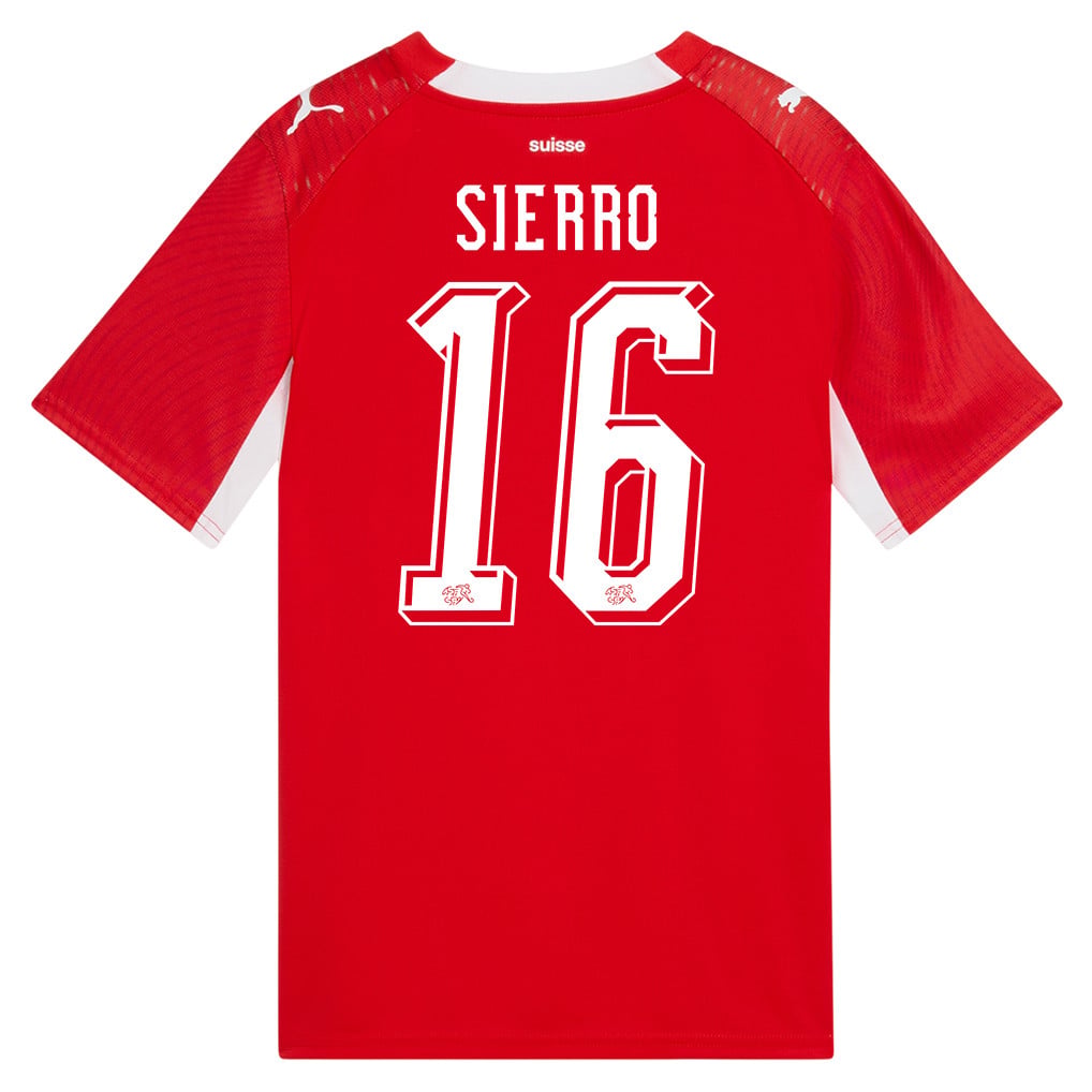 Vincent Sierro 16 Youth Switzerland National Team 2026 Home Jersey - Red