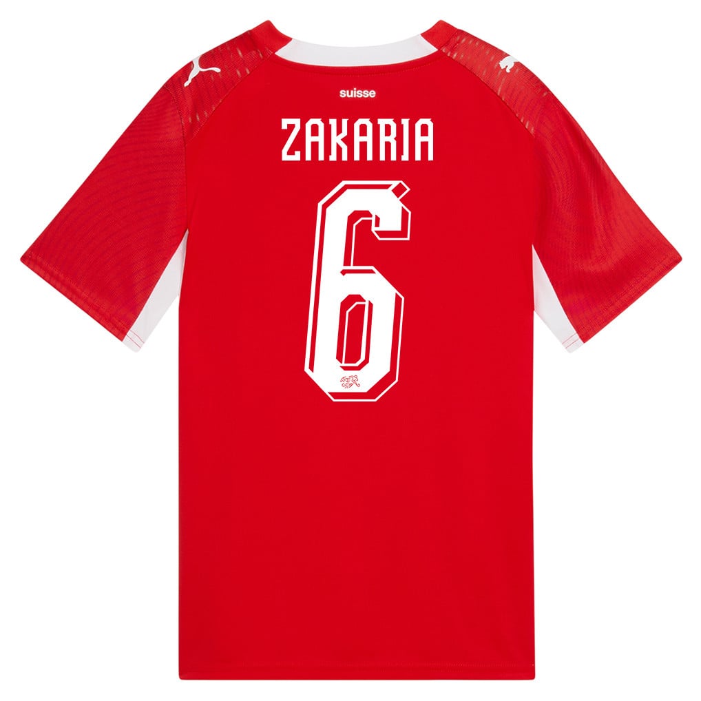 Denis Zakaria 6 Youth Switzerland National Team 2026 Home Jersey - Red