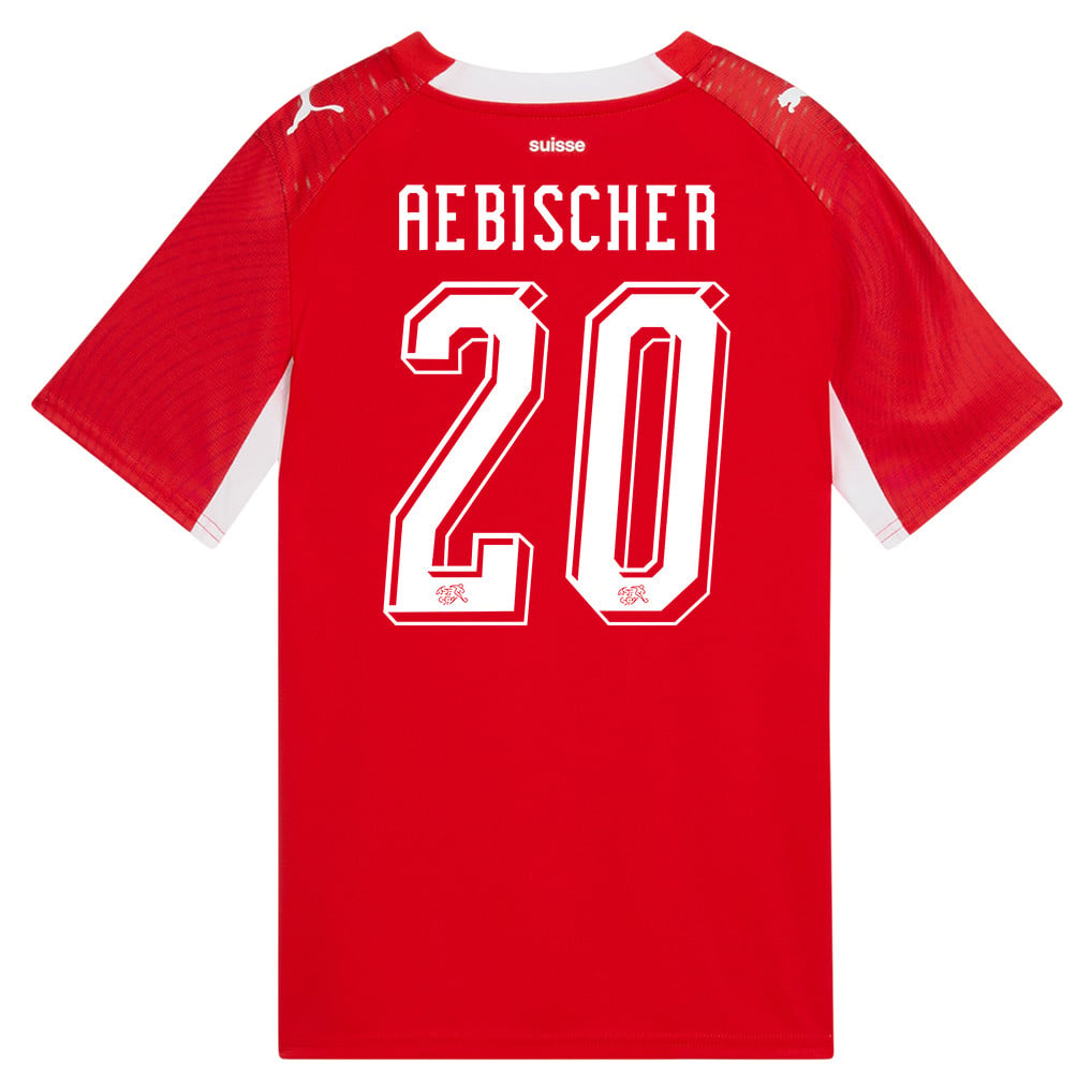 Michel Aebischer 20 Youth Switzerland National Team 2026 Home Jersey - Red
