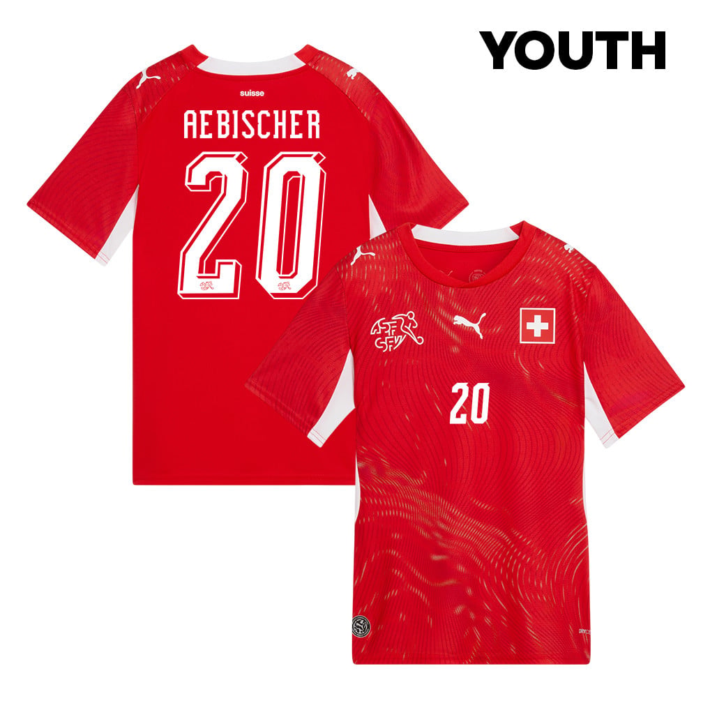 Michel Aebischer 20 Youth Switzerland National Team 2026 Home Jersey - Red