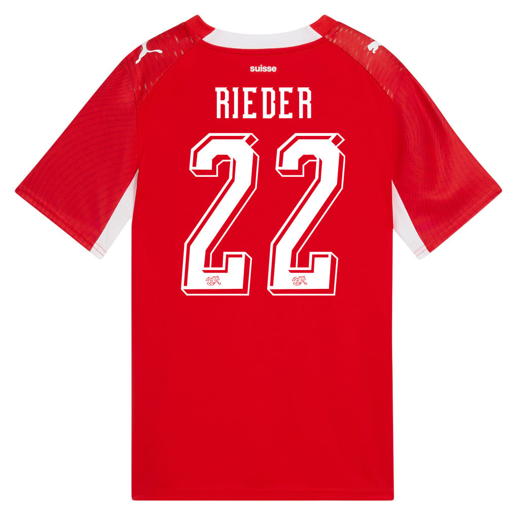Fabian Rieder 22 Youth Switzerland National Team 2026 Home Jersey - Red