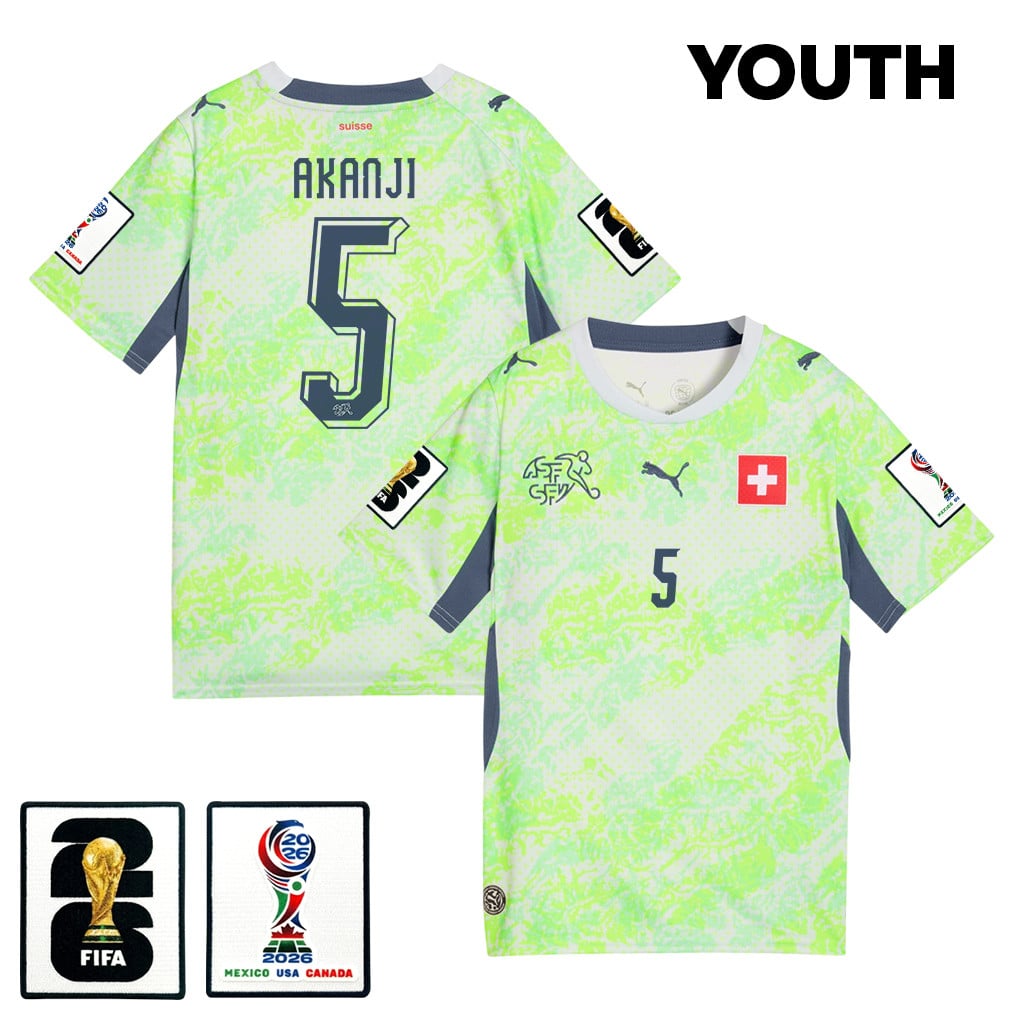 Manuel Akanji 5 Youth Switzerland National Team 2026 Away Jersey - Green