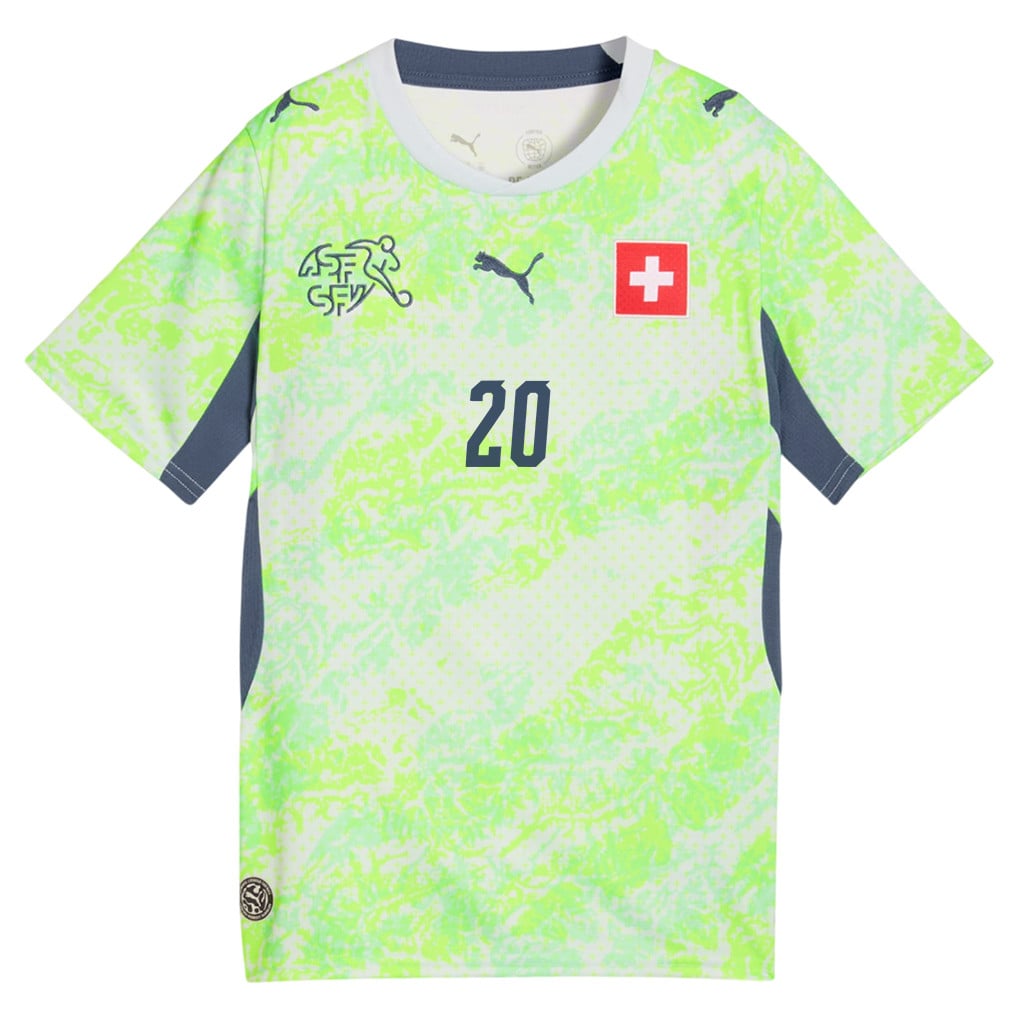 Luca Jaquez 20 Youth Switzerland National Team 2026 Away Jersey - Green
