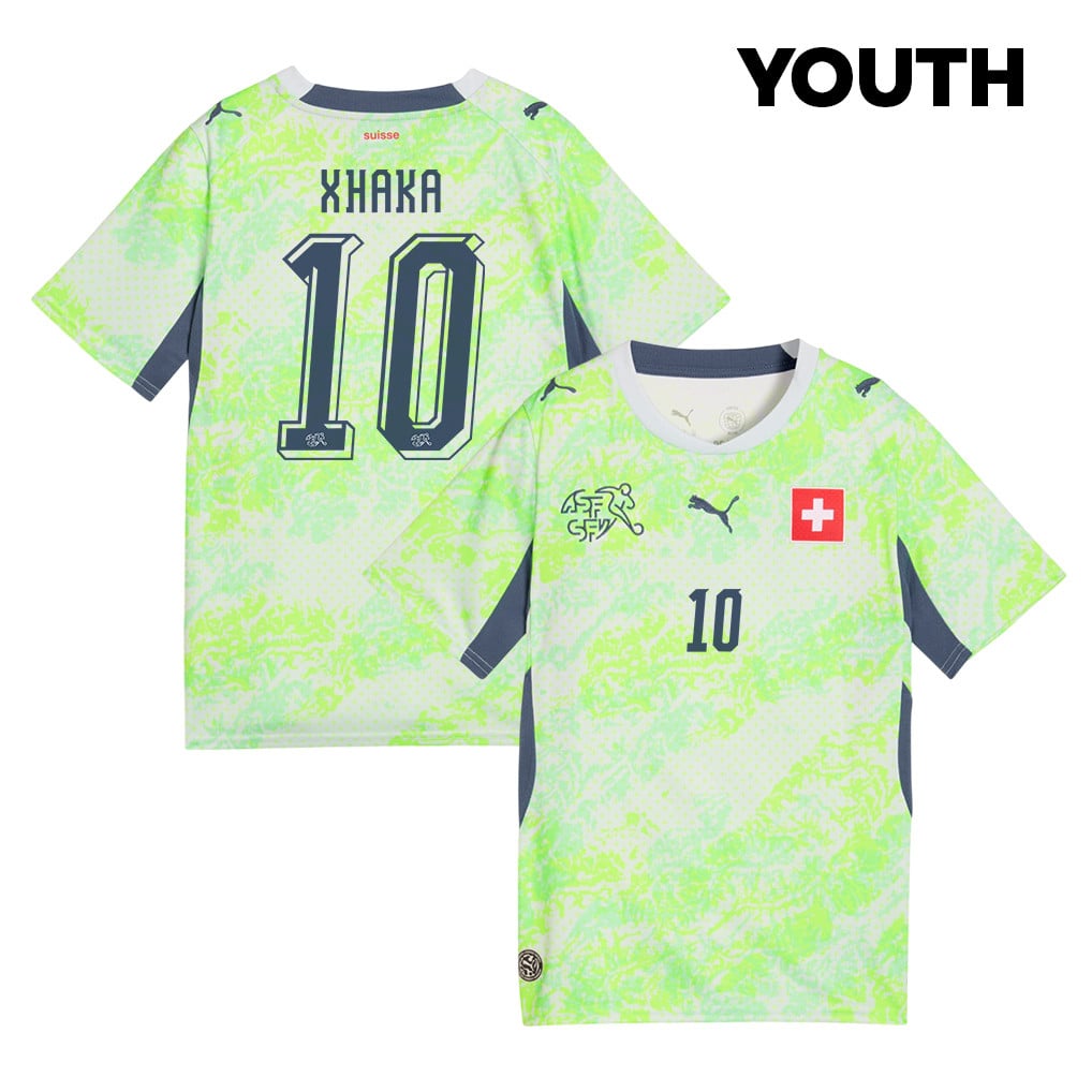 Granit Xhaka 10 Youth Switzerland National Team 2026 Away Jersey - Green