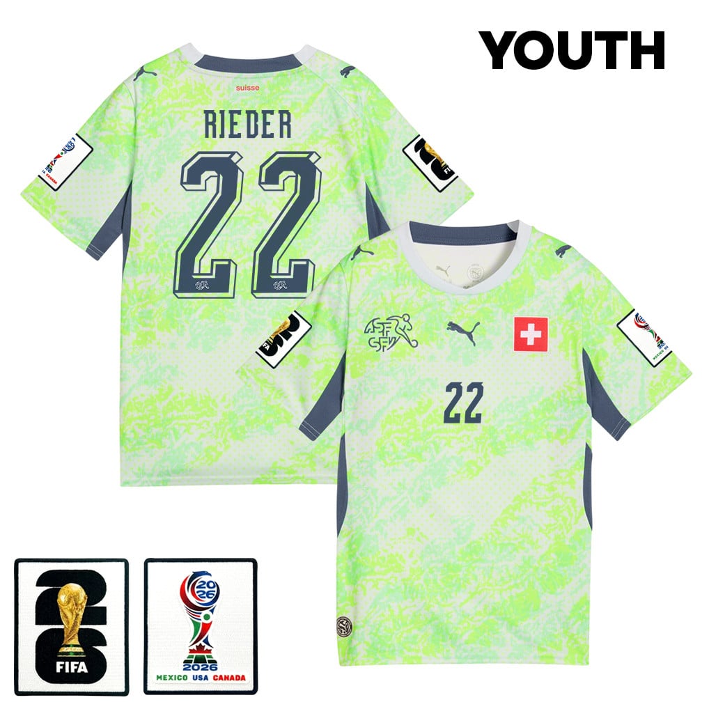 Fabian Rieder 22 Youth Switzerland National Team 2026 Away Jersey - Green