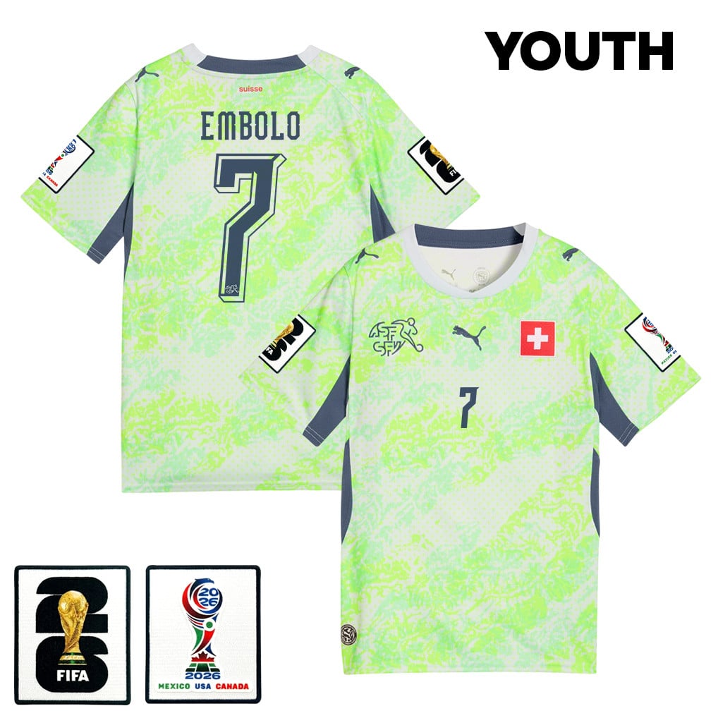 Breel Embolo 7 Youth Switzerland National Team 2026 Away Jersey - Green