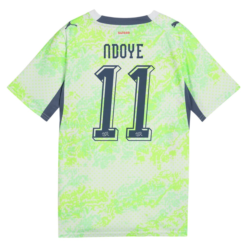 Dan Ndoye 11 Youth Switzerland National Team 2026 Away Jersey - Green