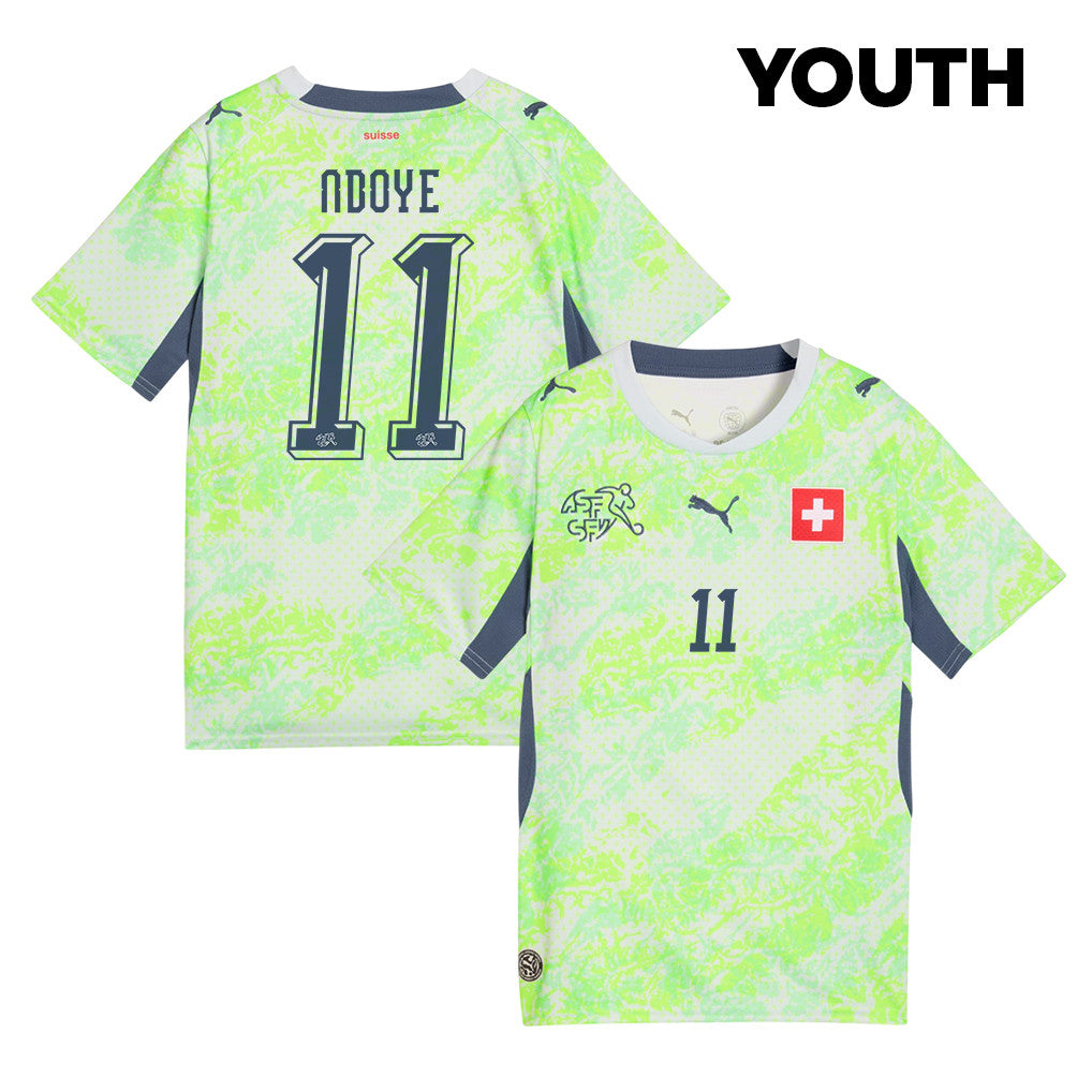 Dan Ndoye 11 Youth Switzerland National Team 2026 Away Jersey - Green