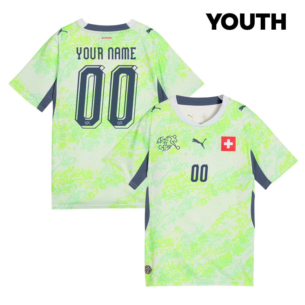 Switzerland National Team 2026 Youth Away Jersey - Personalized - Green