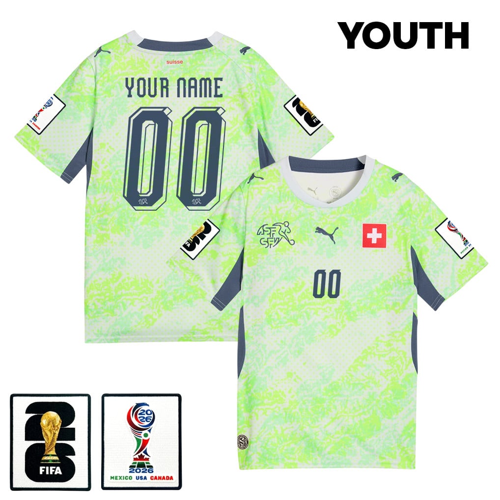 Switzerland National Team 2026 Youth Away Jersey - Personalized - Green