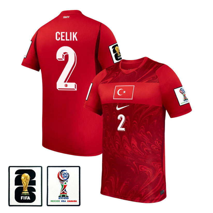 Mehmet Zeki Celik 2 Turkey National Team 2026 Home Jersey - Red, Men