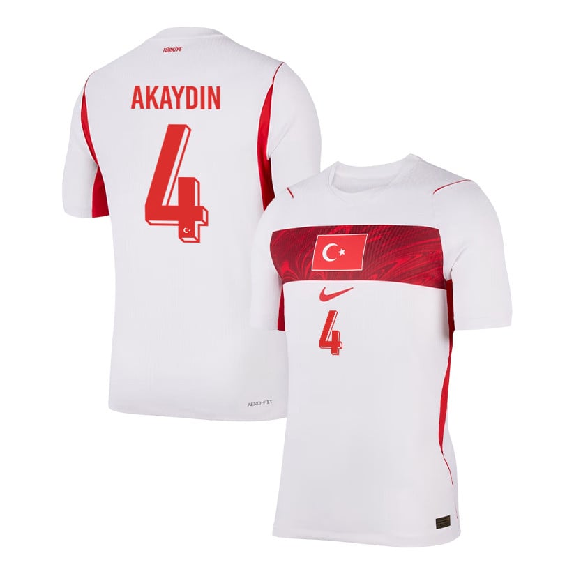 Samet Akaydin 4 Turkey National Team 2026 Away Jersey - White, Men